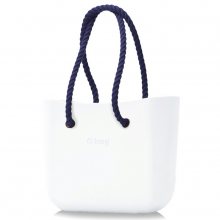 O bag kabelka Bianco s tmavě modrými dlouhými provazy