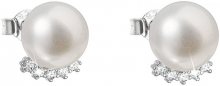 Evolution Group Stříbrné náušnice pecky s pravými perlami Pavona 21020.1