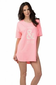 Dámská noční košile Rossli SAL-ND-2019 Barva: růžová XL neonově růžová
