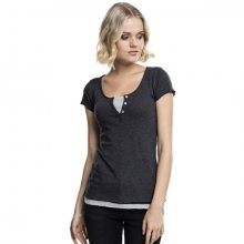 Urban Classics Ladies Two-Colored T-shirt cha/gry - S