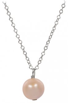 JwL Luxury Pearls Pravá perla lososové barvy na stříbrném řetízku JL0090 (řetízek, přívěsek)
