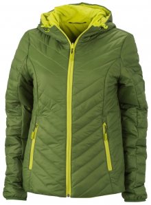 Lehká dámská oboustranná bunda JN1091 - Zelená / žlutozelená | XXL