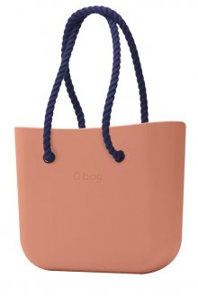 O bag kabelka Rouge/Phard s tmavě modrými dlouhými provazy