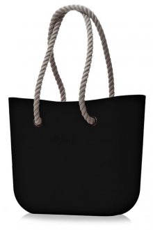 O bag  černé kabelka Nero s dlouhými provazy natural