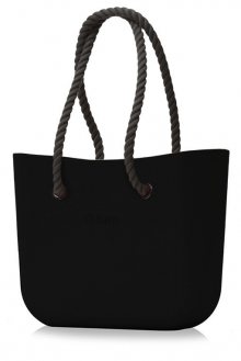 O bag  černé kabelka Nero s černými dlouhými provazy