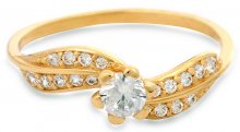 Brilio Zlatý prsten s krystaly 229 001 00509 - 1,45 g 57 mm