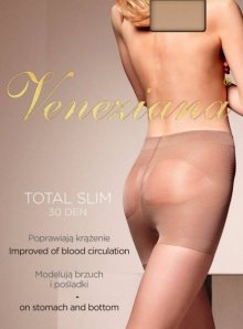 Veneziana Total Slim 30 den punčochové kalhoty 4-L Nero
