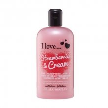 I Love Koupelový a sprchový krém s vůní jahod a sladkého krému (Strawberries & Cream Bubble Bath And Shower Creme) 500 ml