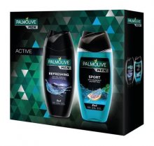 Palmolive Men Refreshing 3v1 sprchový gel na tělo, tvář a vlasy pro muže 250 ml + Men Sport 3v1 sprchový gel na tělo, tvář a vlasy pro muže 250 ml dárková sada