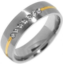 Silvego Snubní ocelový prsten pro ženy PARIS RRC2048-Z 55 mm