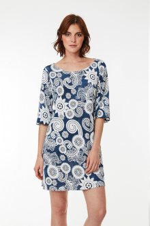 Plážové šaty Lady Belty 19V-1022Y-66 - barva:BEL66UNI/modrá s potiskem, velikost:S