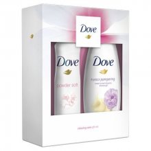 Dove Sweet Cream Smetana & Pivoňka sprchový gel pro ženy 250 ml + Powder Soft deodorant antiperspirant sprej pro ženy 150 ml dárková sada