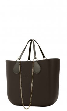 O bag kabelka Testa di Moro s řetízkovými držadly a khaki koženkou