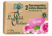 Le Petit Olivier jemné mýdlo Růže 2x 100 g