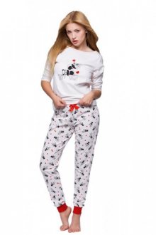 Sensis Panda dámské pyžamo bílo-černá L bílá/vzor