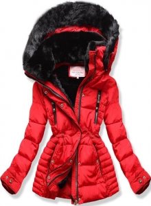 MODOVO Dámská zimní bunda s kapucí W736 červená