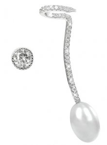 JwL Luxury Pearls Stříbrné trendy náušnice s pravou přírodní perlou a zirkony JL0257