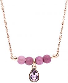 Brosway Růžově zlacený ocelový náhrdelník s krystalem Trés Jolie BTJMS694