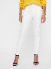Bílé zkrácené kalhoty VERO MODA Victoria