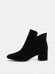 Černé kotníkové boty v semišové úpravě Tamaris