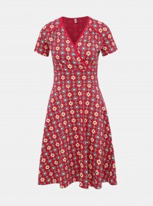 Červené  vzorované šaty Blutsgeschwister Polkamändel