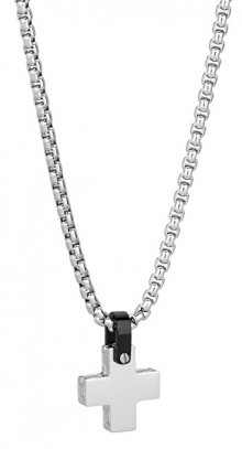 Brosway Pánský ocelový náhrdelník s křížkem Sign BGN01