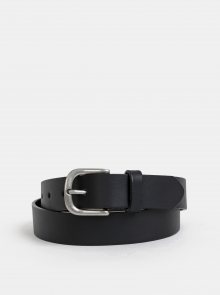 Černý kožený pásek Pieces Anika