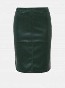 Tmavě zelená koženková sukně VILA Pen