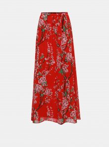Červená květovaná maxi sukně VILA Esme