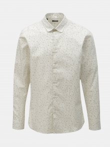 Bílá vzorovaná slim fit košile Selected Homme Rune