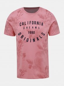 Růžové vzorované tričko Jack & Jones Fun
