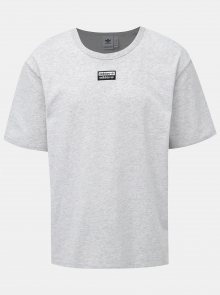 Světle šedé pánské oversize tričko s nášivkou adidas Originals