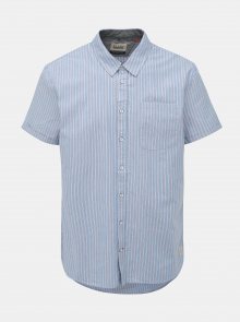 Světle modrá pruhovaná regular fit košile Blend