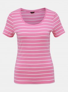 Růžové pruhované basic tričko M&Co Bretton
