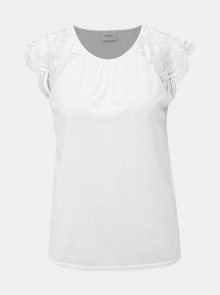 Bílé tričko s krajkou Jacqueline de Yong Aluka