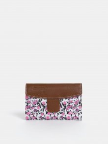 Hnědo-bílá dámská květovaná peněženka Meatfly Mia