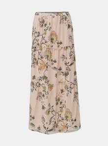 Růžová květovaná maxi sukně VILA Almira