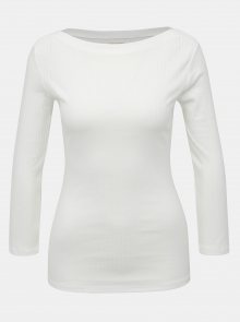 Bílé žebrované tričko Dorothy Perkins