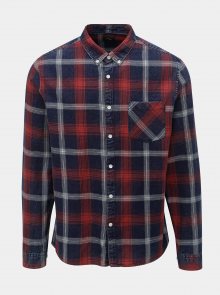 Červeno-modrá kostkovaná košile Burton Menswear London
