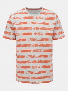 Šedo-oranžové pruhované tričko ONLY & SONS Patrik