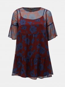 Modro-vínové květované šaty ONLY CARMACOMA Sympha