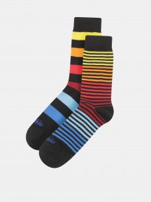 Černé unisex pruhované ponožky Fusakle Extrovert temný