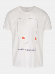 Krémové pánské tričko s krátkým rukávem Bez Jablka Bradavky