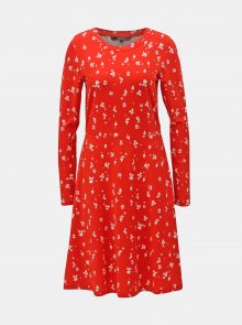 Červené květované šaty VERO MODA Gerda