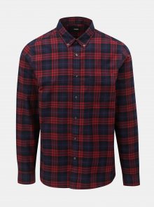 Červeno-modrá kostkovaná košile Burton Menswear London