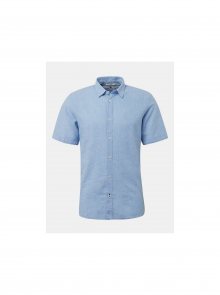 Modrá pánská lněná žíhaná košile Tom Tailor