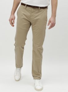 Béžové pánské chino kalhoty s páskem Tom Tailor