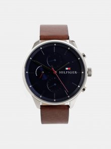 Pánské hodinky s hnědým koženým páskem Tommy Hilfiger