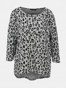 Černo-šedý volný svetr s leopardím vzorem Only Elcos