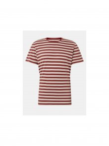 Krémovo-vínové pánské pruhované basic tričko Tom Tailor